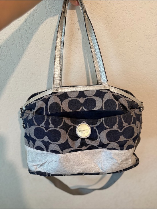 Coach Handbags - Y2K Coach Denim Signature Canvas Shoulder Bag with Silver Accents